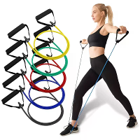 KALOAD 1PCS Weerstandsbanden met Handvaten Thuis Krachttrainingsapparatuur 5 Niveaus Tube Band Trekkoord voor Mannen Vro