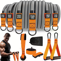 KALOAD 300lbs Verstelbare Weerstandsbanden Set met Handvatten voor Spierkracht Slanke Fitness Training Thuis Gym Oefenin
