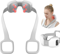 4 Standen Comfier Heat Shiatsu nekmassageapparaat Draadloos voor pijnverlichting Lcd scherm Draagbare nekmassagegeschenk