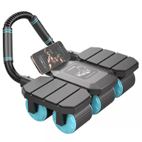 KALOAD 6 wiel 8 elleboogsteun abdominal trainer met telefoonhouder stille sport automatische rebound kernkracht roller f