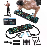 KALOAD Multifunctionele Opvouwbare Push Up Standaard met Weerstandsband Antislip Handvatten Ondersteunt tot 150 kg Thuis