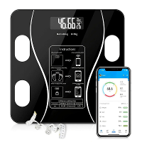 KALOAD® USB+Zonne energie Aangedreven Lichaamsvetschaal BMI Schalen Slimme Draadloze Digitale Badkamer Weegschaal Lichaa