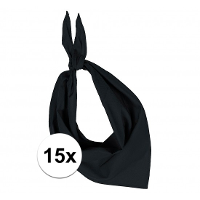 15X Zakdoek bandana zwart