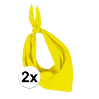 2X Zakdoek bandana geel