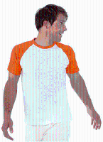 Heren baseball t shirt oranje