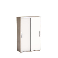 Kast Nano met schuifdeuren   licht eiken/wit   105,6x68x32,9 cm   Leen Bakker