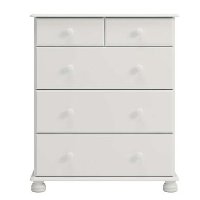 Kast Richmond 5 lades   wit   97,9x82,4x46,8 cm   Leen Bakker