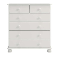 Kast Richmond 6 lades   wit   89,9x82,4x38,3 cm   Leen Bakker