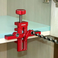 Kastdeurbeslag jig met dual gat boorgeleider voor scharnier  en druksluitinstallatie Aluminiumlegering Hardware houtbewe