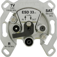 Kathrein ESD 33 Antennedoos BK, Satelliet, TV, FM Inbouw (in muur) Loop through outlet