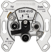 Kathrein ESM 41/G Antennedoos TV, FM, Data Inbouw (in muur) Loop through outlet