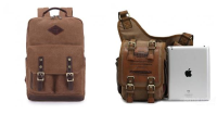 Kaukko British Style Canvas Casual Backpack Campus Computer Bag