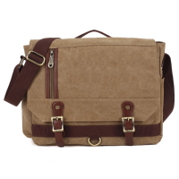 Kaukko Men Handbag Shoulder Bag Canvas Crossbody Bag Black Khaki Army Green