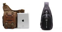 Kaukko Men Retro Canvas Travel Shoulder Bags Messenger Bag