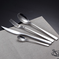 Kcasa Fl6 4 Pieces Stainless Steel Flatware Set Silver Dinnerware Tableware Set Cutlery Knife Fork