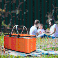 Kcasa Kc Bb474 Folding Picnic Basket Portable Insulated Camping Cooler Outdoor Bbq Food Organizer