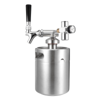 KC BK8 4L / 2L Roestvrij staal 304 Bier Mini Keg Homebrew Vaatje Luchtdruk Wijnbereidingsgereedschap