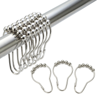 Kcasa Kc Ch313 12 Pcs Rustproof Stainless Steel Curtain Rings Hooks Bathroom Shower Curtain Ring