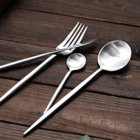Kcasa Kc Fl12 4 Pieces Stainless Steel Wire Drawing Flatware Set Matte Dinnerware Cutlery Tableware