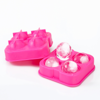 Kcasa Kc It01 4 Holes Large Ball Shape Silicone Ice Cube Sphere Whiskey Cocktail Drinks Ice Mold