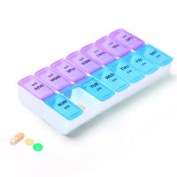 Kcasa Kc Js1406 Weekly Pill Box 7 Days Tablets Organizer Twice A Day Travel Medicine Case