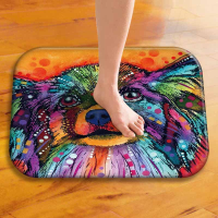 Kcasa Kc M1 40x60cm Animal Dog Painting Mat Coral Fleece Rug Absorbent Bathroom Anti Slip Carpet