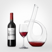 Kcasa Kc Rd82 1200ml Lead Free Crystal Glass Number 6 Shape Horn Wine Decanter Carafe Aerator Pourer