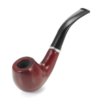 KCASA KC WTP019 Classic Red Solid Wood Tobacco Pipe Durable Smoking Pipe Cigar Flitter