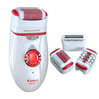Kemei 1981 3 In 1 Rechargeable Washable Lady Shaver Epilator Callus Hair Remover Depilator