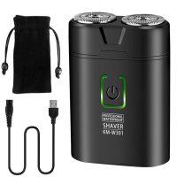 Kemei Elektrisch Waterdicht Scheerapparaat USB Oplaadbare Draagbare Roterende Dubbele Scheerkop Mini Pocket Scheerappara