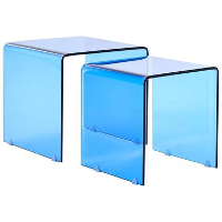 KENDALL   Salontafel set   Blauw   Veiligheidsglas