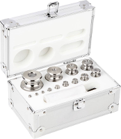 Kern Gewichtenset 354 066, OIML klasse M2, nominale waarde 1 g   1 kg, knop, roestvrij staal fijngedraaid, in aluminium etui