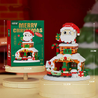 Kerst Eland Hert Kerstman Bouwstenen Stad Sneeuwhuis Kerstboom Decor. Bakstenen met Lichtset Speelgoed voor Kinderen Ges