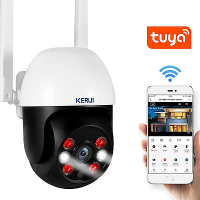 KERUI K268 Tuya 3MP PTZ WiFi IP Draadloze Camera Smart Outdoor Huisbeveiliging 4X Digitale Zoom Dome Camera Beweging Vol