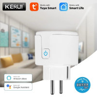 KERUI Tuya Smart Plug WiFi Socket EU 16A Power Monitor Timing Functie APP Controle Werkt Met Alexa Google Assistent Goog