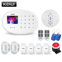 KERUI WIFI GSM Smart Home Security Alarmsysteem met 2.4 Inch TFT Touch Panel APP Controle Draadloze Sensor Inbreker Rook