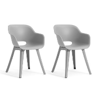 Keter Akola Tuinstoelen   2 stuks   56,5x55x80cm   Grijs