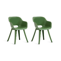 Allibert Akola Tuinstoelen   2 stuks  56,5x55x80cm   Olijf Groen