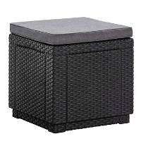 Allibert hocker/voetenbankje Cube incl. Kussen   grijs   39x42x42 cm