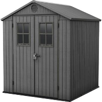 Keter Darwin 66 Tuinhuis   dubbele deuren + ramen   190x183x221 cm   Grijs