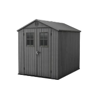 Keter Darwin 68 Tuinhuis   dubbele deuren + ramen   190x244x221 cm   Grijs