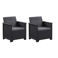 Keter loungefauteuils Emma (2 stuks)   grijs   Leen Bakker