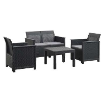 Keter loungeset Emma 4 delig   antraciet