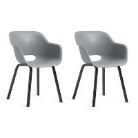 Keter Noa Tuinstoel   2 stuks   55x56,5x80cm   metalen frame   Grijs