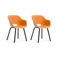 Keter Noa Tuinstoel   2 stuks   55x56.5X80cm   metalen onderstel   Oranje