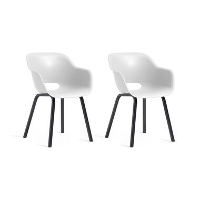 Keter Noa Tuinstoel   2 stuks   55x56.5X80cm   metalen onderstel   Wit