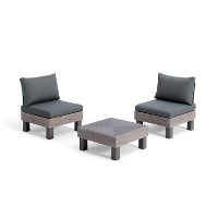 Keter Signature Elements Balkonset 2 personen   met groene kussens   Cappuccino