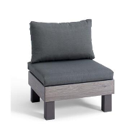 Keter Signature Elements Tuinstoel   met groene kussens   Cappuccino/Ashwood