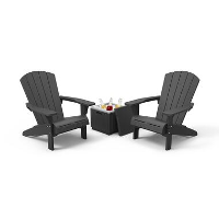 Keter Troy Adirondack Tuinstoelen met Ice Cube tafel   81x80x96,5cm   Grafiet