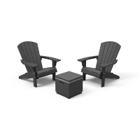 Keter Troy Adirondack Tuinstoelen met Luzon tafel   81x80x96,5cm   Grafiet